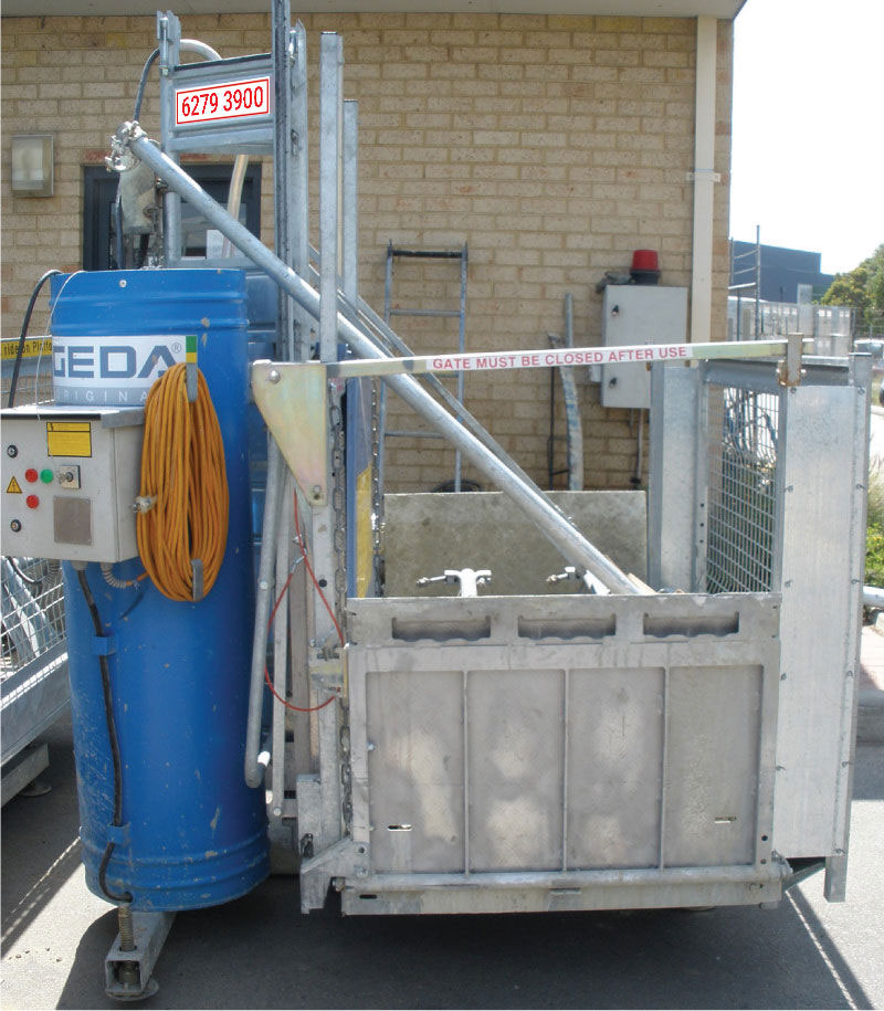 Geda 300kg builders hoist installed on a Perth job-site